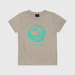 Футболка хлопковая детская Beastcoast logo, цвет: миндальный