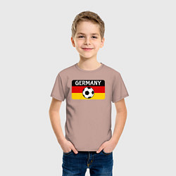 Футболка хлопковая детская Football Germany, цвет: пыльно-розовый — фото 2