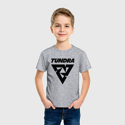 Футболка хлопковая детская Tundra esports logo, цвет: меланж — фото 2