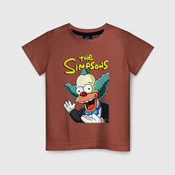 Футболка хлопковая детская Krusty the clown, цвет: кирпичный