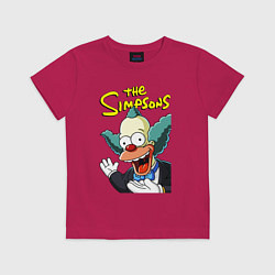 Футболка хлопковая детская Krusty the clown, цвет: маджента