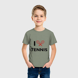 Футболка хлопковая детская I Love Tennis, цвет: авокадо — фото 2