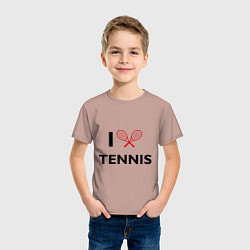 Футболка хлопковая детская I Love Tennis, цвет: пыльно-розовый — фото 2