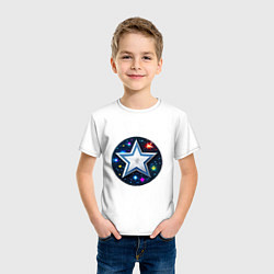 Футболка хлопковая детская Звезда и полотно космоса, цвет: белый — фото 2