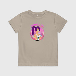 Футболка хлопковая детская Futurama: Капитан Лила, цвет: миндальный