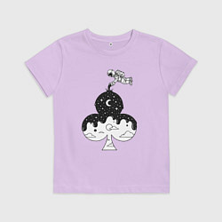Футболка хлопковая детская Space clubs, цвет: лаванда