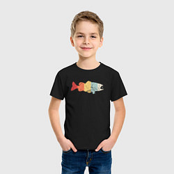 Футболка хлопковая детская Color fish, цвет: черный — фото 2