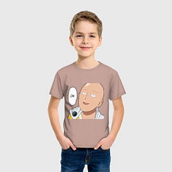 Футболка хлопковая детская Saitama - Okey, цвет: пыльно-розовый — фото 2