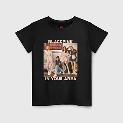 Футболка хлопковая детская Blackpink Jennie Lisa Rose Jisoo, цвет: черный