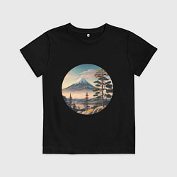 Футболка хлопковая детская Природа Японии и Дальнего Востока, цвет: черный
