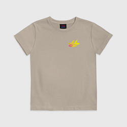 Футболка хлопковая детская Золотая рыбка с короной, цвет: миндальный