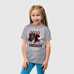 Футболка хлопковая детская Rose Blackpink kpop, цвет: меланж — фото 2