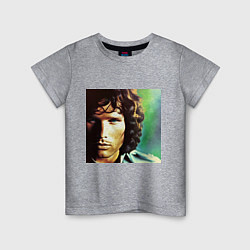 Футболка хлопковая детская Jim Morrison One eye Digital Art, цвет: меланж