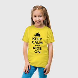 Футболка хлопковая детская Keep calm and ride on, цвет: желтый — фото 2