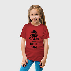 Футболка хлопковая детская Keep calm and ride on, цвет: красный — фото 2