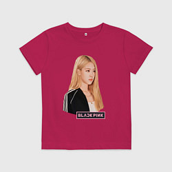 Футболка хлопковая детская Blackpink Rose music, цвет: маджента