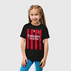 Футболка хлопковая детская Златан Ибрагимович ФК Милан форма 2223 домашняя, цвет: черный — фото 2