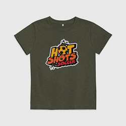 Футболка хлопковая детская Hot shots soccer, цвет: меланж-хаки