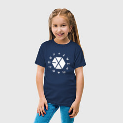 Футболка хлопковая детская Logo EXO, цвет: тёмно-синий — фото 2