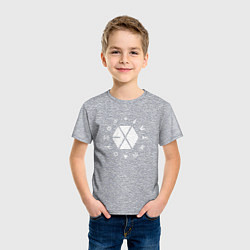 Футболка хлопковая детская Logo EXO, цвет: меланж — фото 2