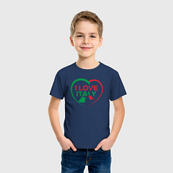 Футболка хлопковая детская I love Italy, цвет: тёмно-синий — фото 2