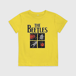 Футболка хлопковая детская Beetles, цвет: желтый
