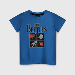 Футболка хлопковая детская Beetles, цвет: синий