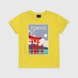 Футболка хлопковая детская Tokyo - japan, цвет: желтый