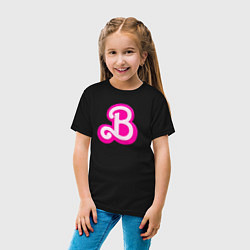 Футболка хлопковая детская Б - значит Барби, цвет: черный — фото 2