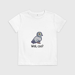 Футболка хлопковая детская The confused pigeon, цвет: белый