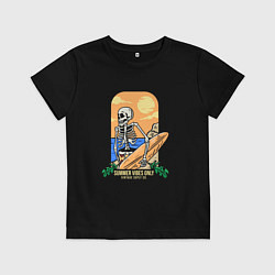 Футболка хлопковая детская Summer vibes only, цвет: черный