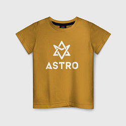 Футболка хлопковая детская Astro logo, цвет: горчичный