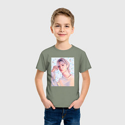 Футболка хлопковая детская Феликс - Stray Kids, цвет: авокадо — фото 2