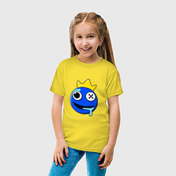 Футболка хлопковая детская Радужные друзья Синий голова, цвет: желтый — фото 2