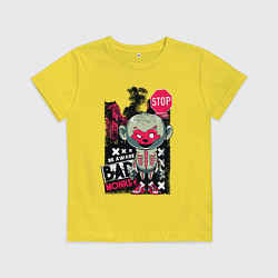 Футболка хлопковая детская Будь на чеку, цвет: желтый