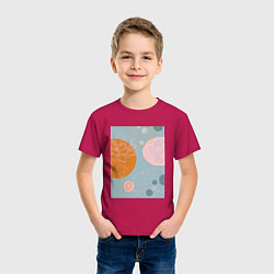 Футболка хлопковая детская Минималистичный лотос, цвет: маджента — фото 2