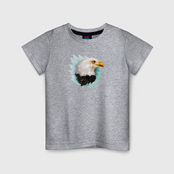 Футболка хлопковая детская Белоголовый орёл, цвет: меланж