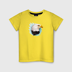 Футболка хлопковая детская Белоголовый орёл, цвет: желтый