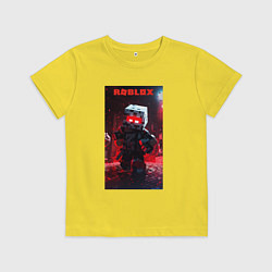 Футболка хлопковая детская Roblox red style, цвет: желтый