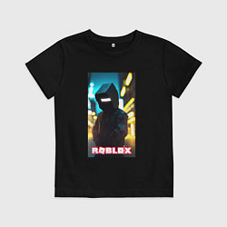 Футболка хлопковая детская Roblox cyberpunk, цвет: черный
