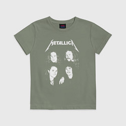 Футболка хлопковая детская Metallica band, цвет: авокадо