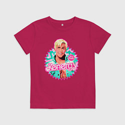 Футболка хлопковая детская Кен Барби, цвет: маджента