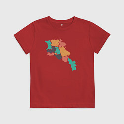 Футболка хлопковая детская Области Армении, цвет: красный