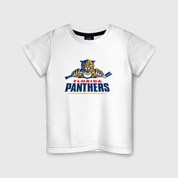 Футболка хлопковая детская Florida panthers - hockey team, цвет: белый