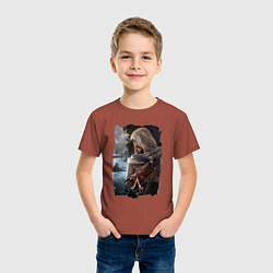 Футболка хлопковая детская Assassins Creed Mirage Асасин Крид Мираж, цвет: кирпичный — фото 2