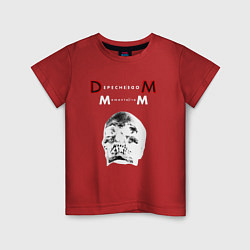 Футболка хлопковая детская Depeche Mode 2023 Memento Mori - White Skull 01, цвет: красный