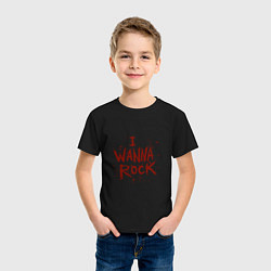 Футболка хлопковая детская I Wanna Rock - Я хочу зажигать, цвет: черный — фото 2