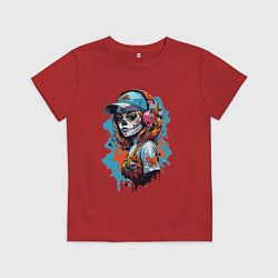Футболка хлопковая детская Девушка калавера, цвет: красный
