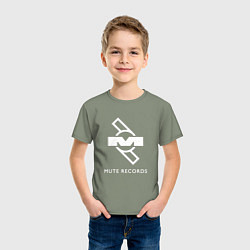 Футболка хлопковая детская Depeche Mode Mute Records Logo, цвет: авокадо — фото 2