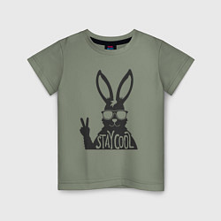 Футболка хлопковая детская Stay cool rabbit, цвет: авокадо